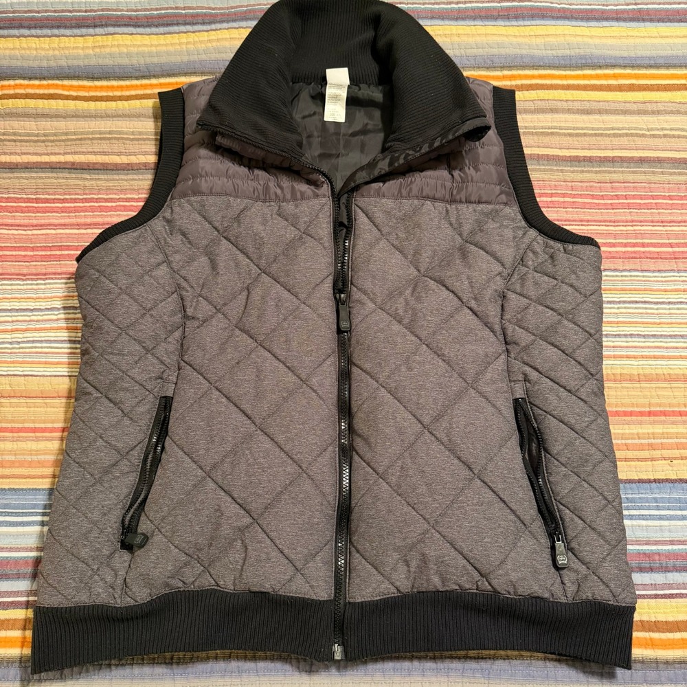 Cinch Women's Quilted‎ Puffer Vest Charcoal Gray Full Zip Pockets Size XXL